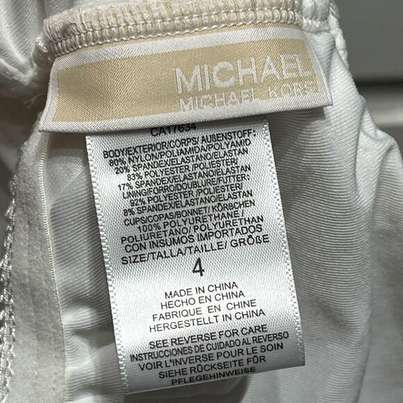 Michael Kors Women’s Black And White One Shoulder Cut Out Swimsuit, Size 4, NWT - Picture 7 of 8